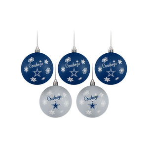 Dallas Cowboys NFL 5 Pack Shatterproof Ball Ornament Set