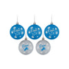 Detroit Lions NFL 5 Pack Shatterproof Ball Ornament Set