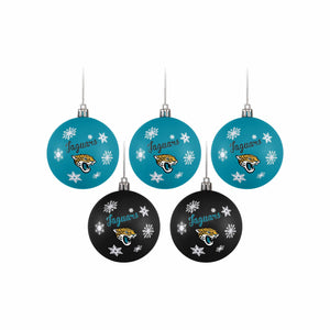 Jacksonville Jaguars NFL 5 Pack Shatterproof Ball Ornament Set