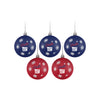 New York Giants NFL 5 Pack Shatterproof Ball Ornament Set