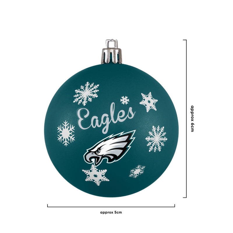 Philadelphia Eagles NFL 5 Pack Shatterproof Ball Ornament Set