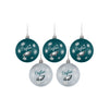 Philadelphia Eagles NFL 5 Pack Shatterproof Ball Ornament Set