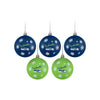 Seattle Seahawks NFL 5 Pack Shatterproof Ball Ornament Set