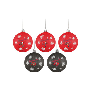 Tampa Bay Buccaneers NFL Original 5 Pack Shatterproof Ball Ornament Set