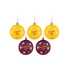 Washington Commanders NFL 5 Pack Shatterproof Ball Ornament Set