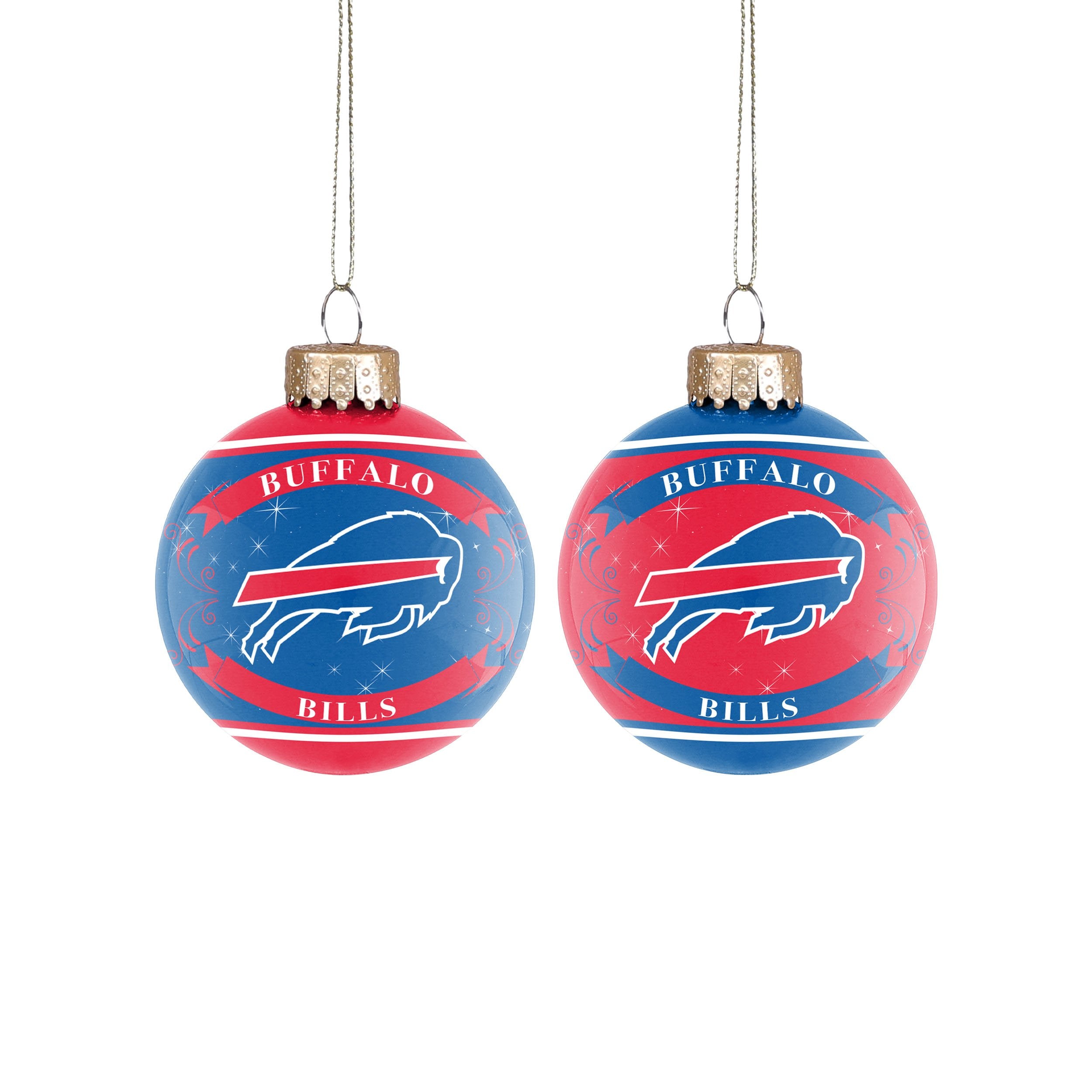 New England Patriots NFL 2 Pack Glass Ball Ornament Set