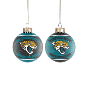 Jacksonville Jaguars NFL 2 Pack Glass Ball Ornament Set