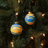 Los Angeles Chargers NFL 2 Pack Glass Ball Ornament Set