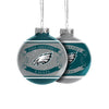 Philadelphia Eagles NFL 2 Pack Glass Ball Ornament Set