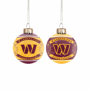 Washington Commanders NFL 2 Pack Ball Ornament Set