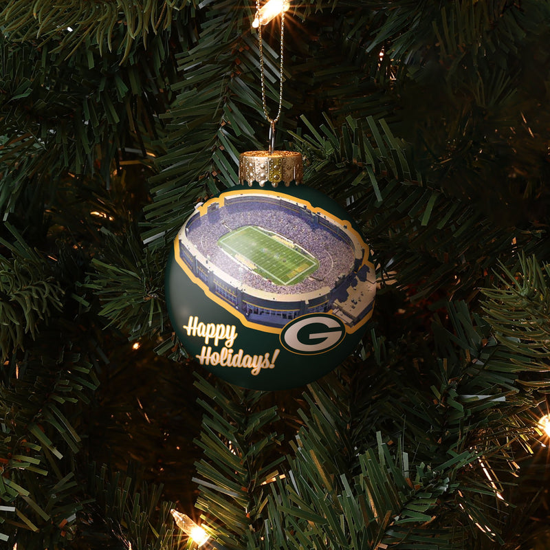 Green Bay Packers Holiday Ball Ornaments 12-Pack