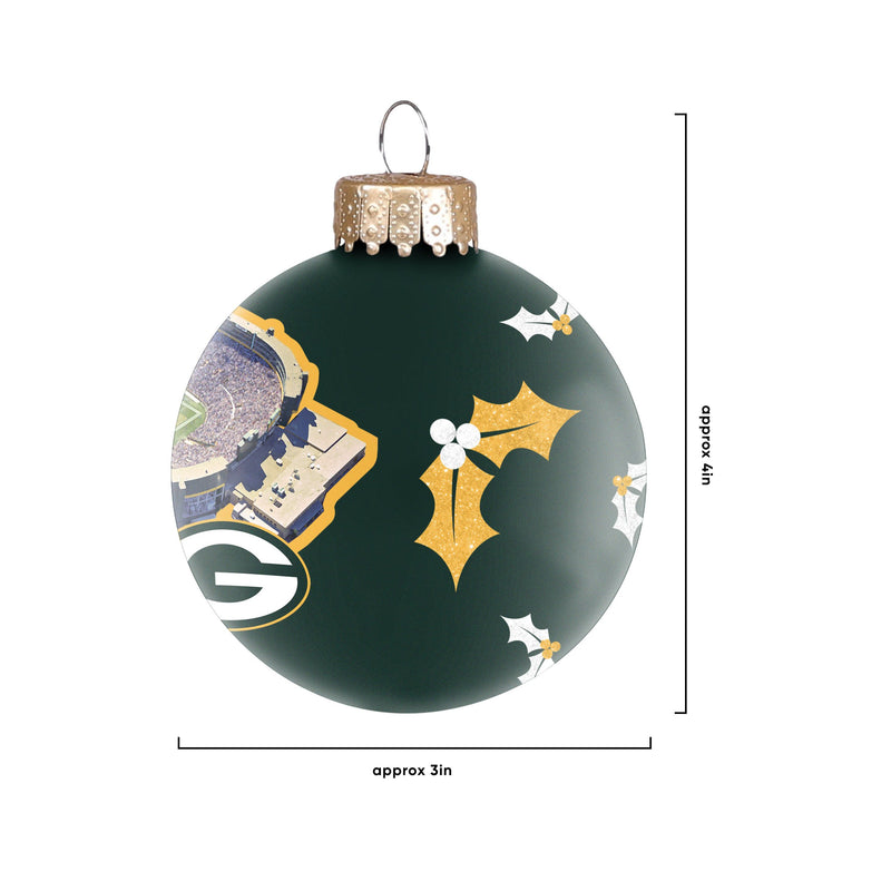 Green Bay Packers Holiday Ball Ornaments 12-Pack