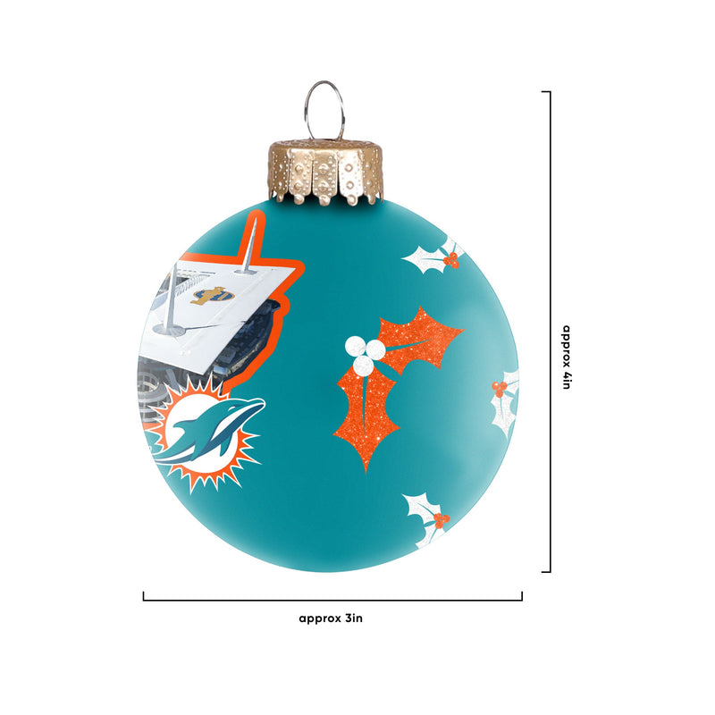 Miami Dolphins Glass Ball Ornament 