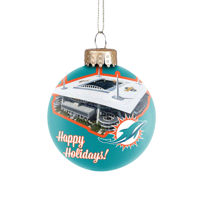 Miami Dolphins Glass Ball Ornament 