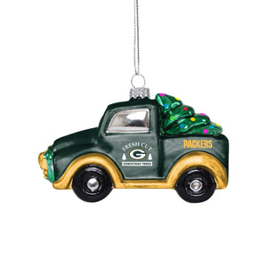 Green Bay Packers NFL Blown Glass Truck Ornament