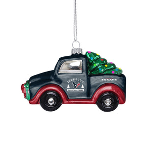 Houston Texans NFL Blown Glass Truck Ornament