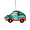 Miami Dolphins NFL Blown Glass Truck Ornament