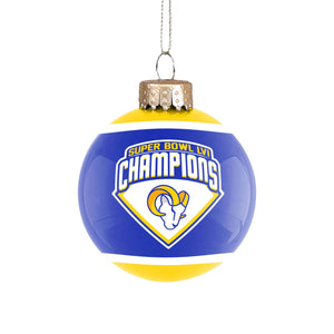 Los Angeles Rams NFL Super Bowl LVI Champions Glass Ball Ornament