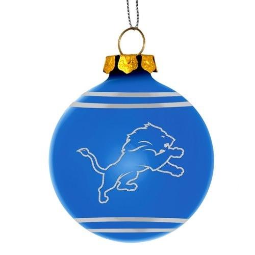 Detroit Lions NFL 2 Pack Glass Ball Ornament Set