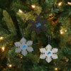 Detroit Lions NFL 3 Pack Metal Glitter Snowflake Ornament