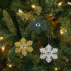 Green Bay Packers NFL 3 Pack Metal Glitter Snowflake Ornament