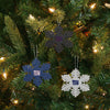 New York Giants NFL 3 Pack Metal Glitter Snowflake Ornament