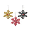 San Francisco 49ers NFL 3 Pack Metal Glitter Snowflake Ornament