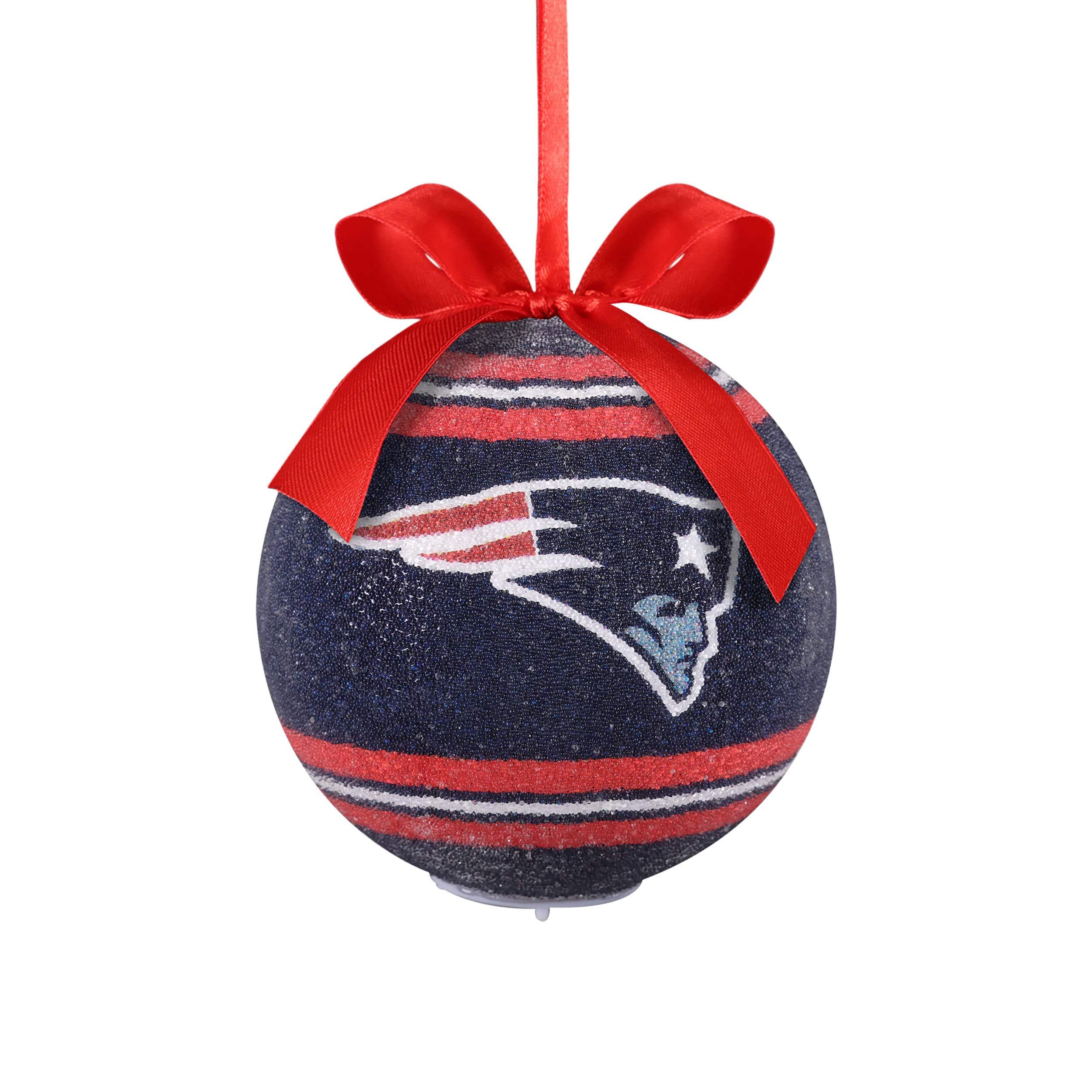 New England Patriots NFL 2 Pack Glass Ball Ornament Set