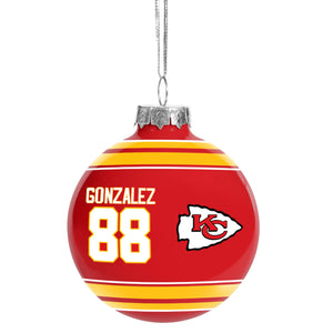 NFL Retired Player Glass Ball Ornament Kansas City Chiefs Tony Gonzalez
