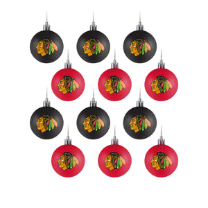 Chicago Blackhawks NHL 12 Pack Ball Ornament Set