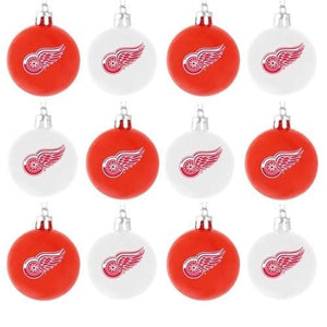 Detroit Red Wings 12 Pack Plastic Ball Ornament Set