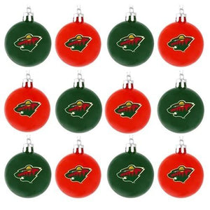 Minnesota Wild 12 Pack Plastic Ball Ornament Set