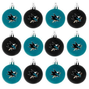 San Jose Sharks 12 Pack Plastic Ball Ornament Set
