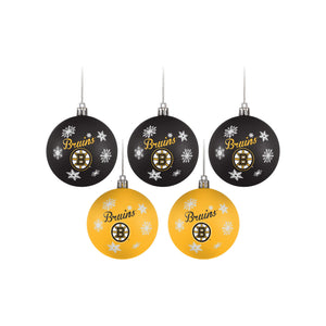 Boston Bruins NHL 5 Pack Shatterproof Ball Ornament Set