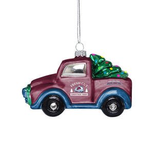 Colorado Avalanche NHL Blown Glass Truck Ornament