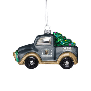 Vegas Golden Knights NHL Blown Glass Truck Ornament