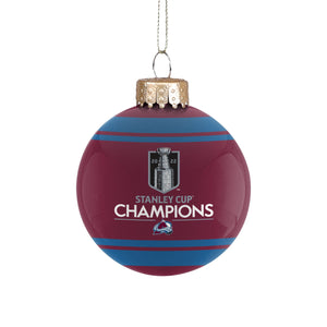 Colorado Avalanche NHL 2022 Stanley Cup Champions Glass Ball Ornament