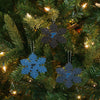 St. Louis Blues NHL 3 Pack Metal Glitter Snowflake Ornament