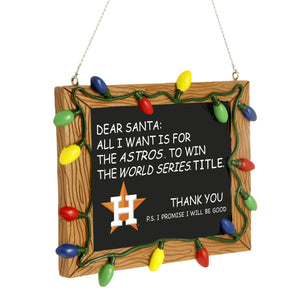 Houston Astros MLB Resin Chalkboard Sign Ornament