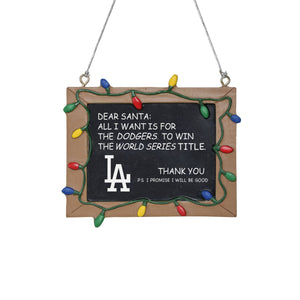 Los Angeles Dodgers MLB Resin Chalkboard Sign Ornament