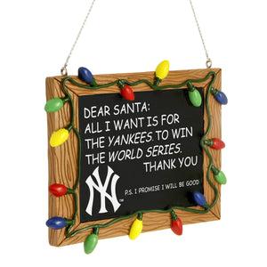 New York Yankees MLB Resin Chalkboard Sign Ornament