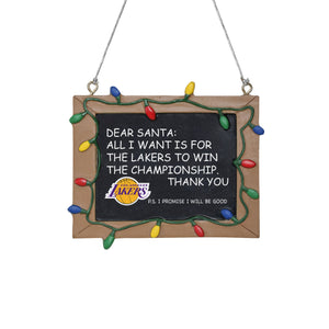 Los Angeles Lakers NBA Chalkboard Sign Ornament