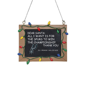 San Antonio Spurs NBA Chalkboard Sign Ornament