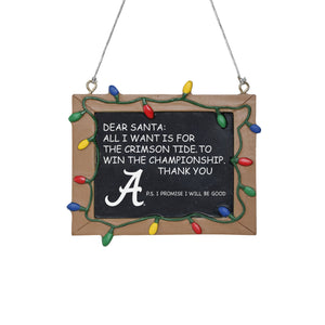 Alabama Crimson Tide NCAA Chalkboard Sign Ornament