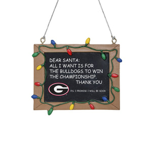 Georgia Bulldogs NCAA Chalkboard Sign Ornament