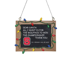 NC State Wolfpack NCAA Chalkboard Sign Ornament