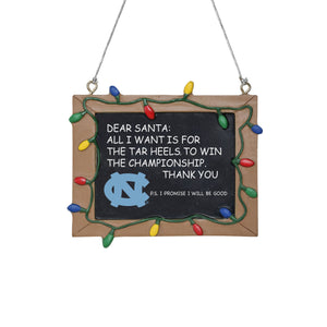 North Carolina Tar Heels NCAA Chalkboard Sign Ornament