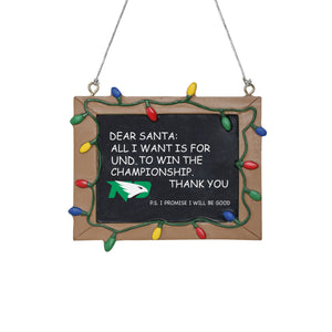 North Dakota Fighting Hawks NCAA Chalkboard Sign Ornament