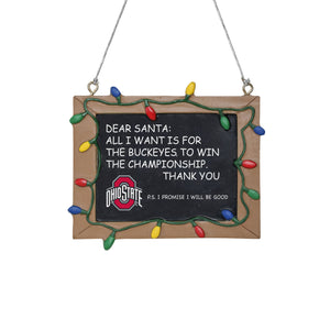 Ohio State Buckeyes NCAA Chalkboard Sign Ornament