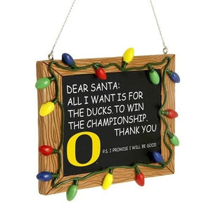 Oregon Ducks Resin Chalkboard Sign Ornament